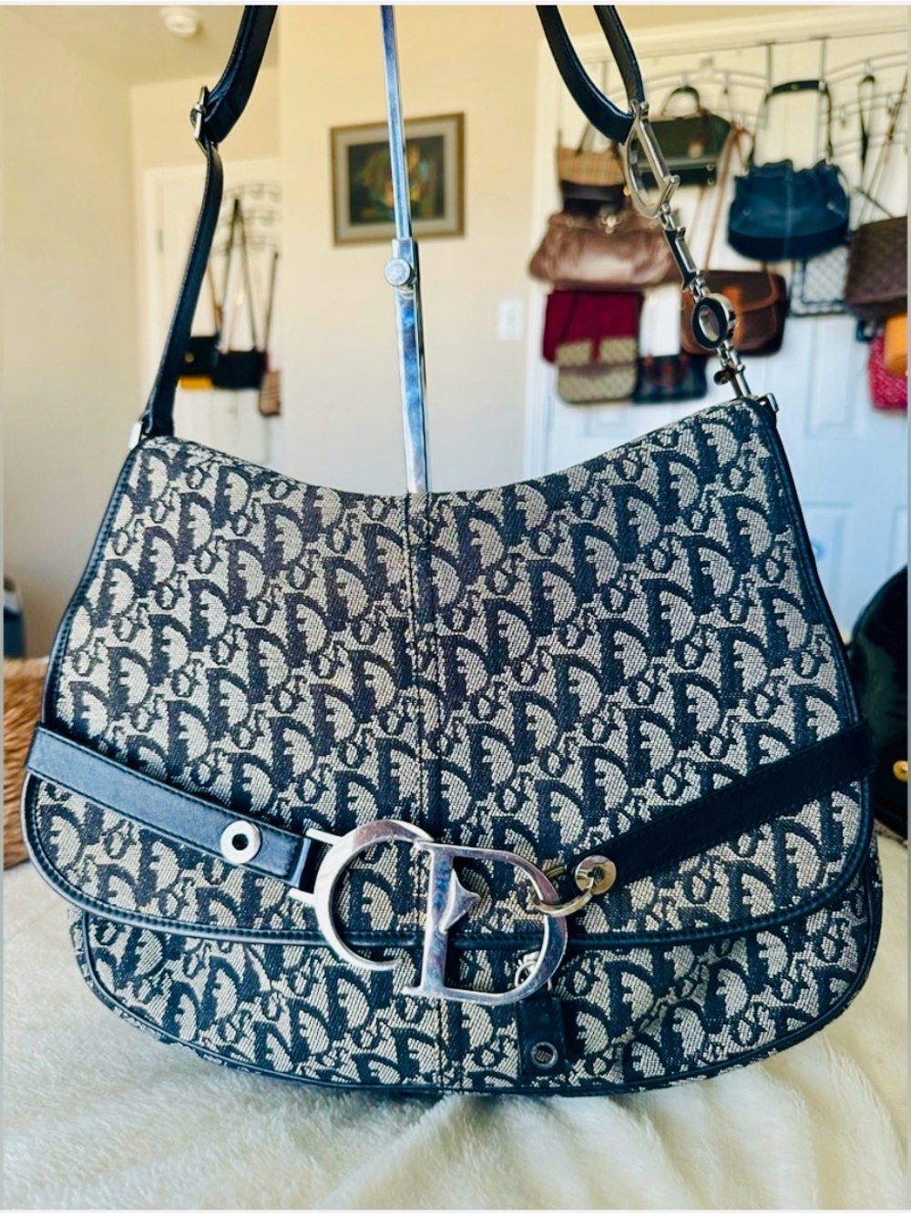 Christian Dior Monogram Flap Messenger Bag (Large Crossbody Saddle Bag)